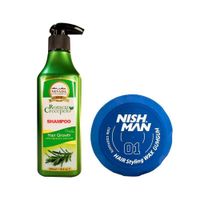 Shampoo Romero Crecepelo 320ml + Cera Fijadora 01 Nishman