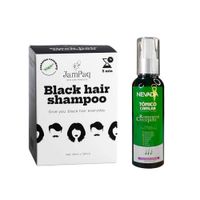 Shampoo Capilar Cubre Canas negro + Tónico Capilar Romero