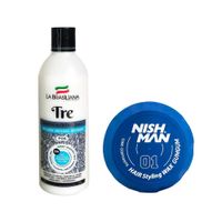 Shampoo Capilar Tre + Cera Fijadora de Cabello 01 Nishman