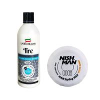Shampoo Capilar Tre + Cera Fijadora de Cabello 06 Nishman