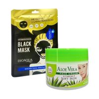 Crema Facial de aloe vera + Mascarilla Negra Hyaluronan