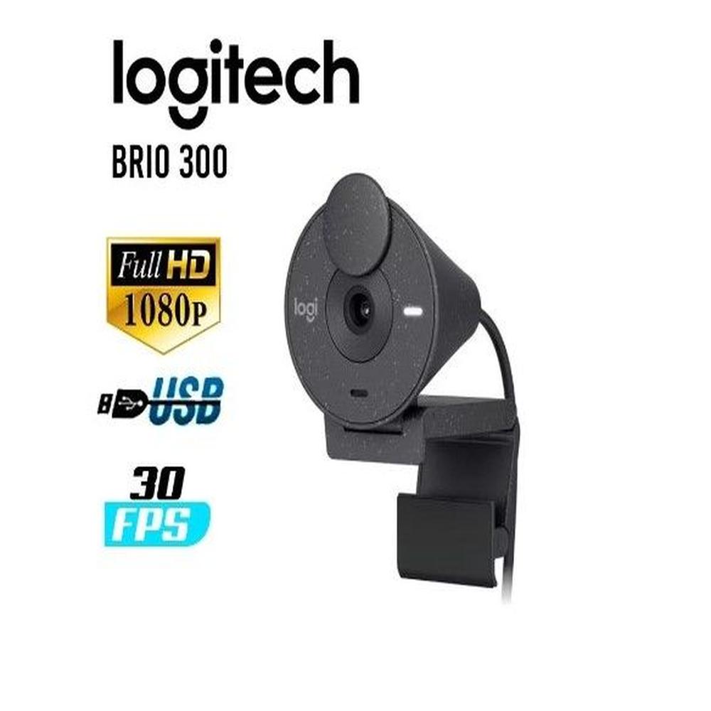 Cámara Web Logitech Brio 300 Fhd 1080p - Negro