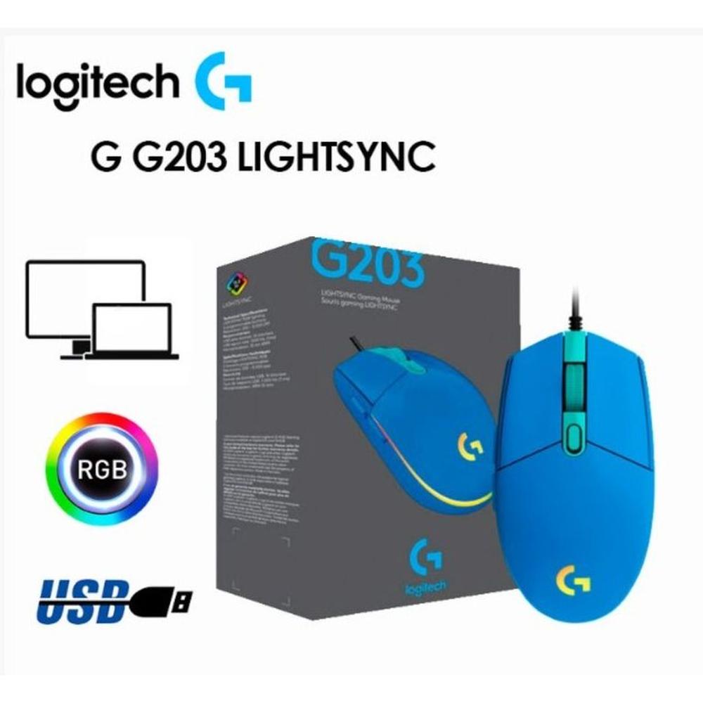 Mouse Logitech G203 Lightsync - Color Azul