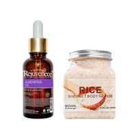 Aceite Facial de Vitamina E + Exfoliante Corporal de Arroz