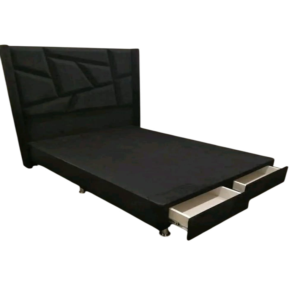 Dormitorio Spider 2 plazas con cajones delanteros - Negro