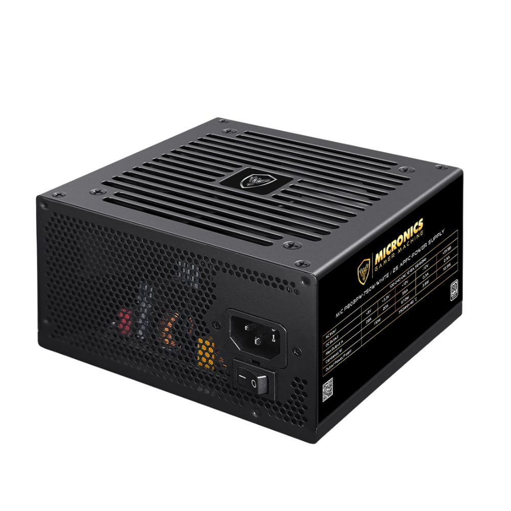 Fuente de Poder Micronics ATX MIC P80BPW-750w APFC 80 Plus Bronze