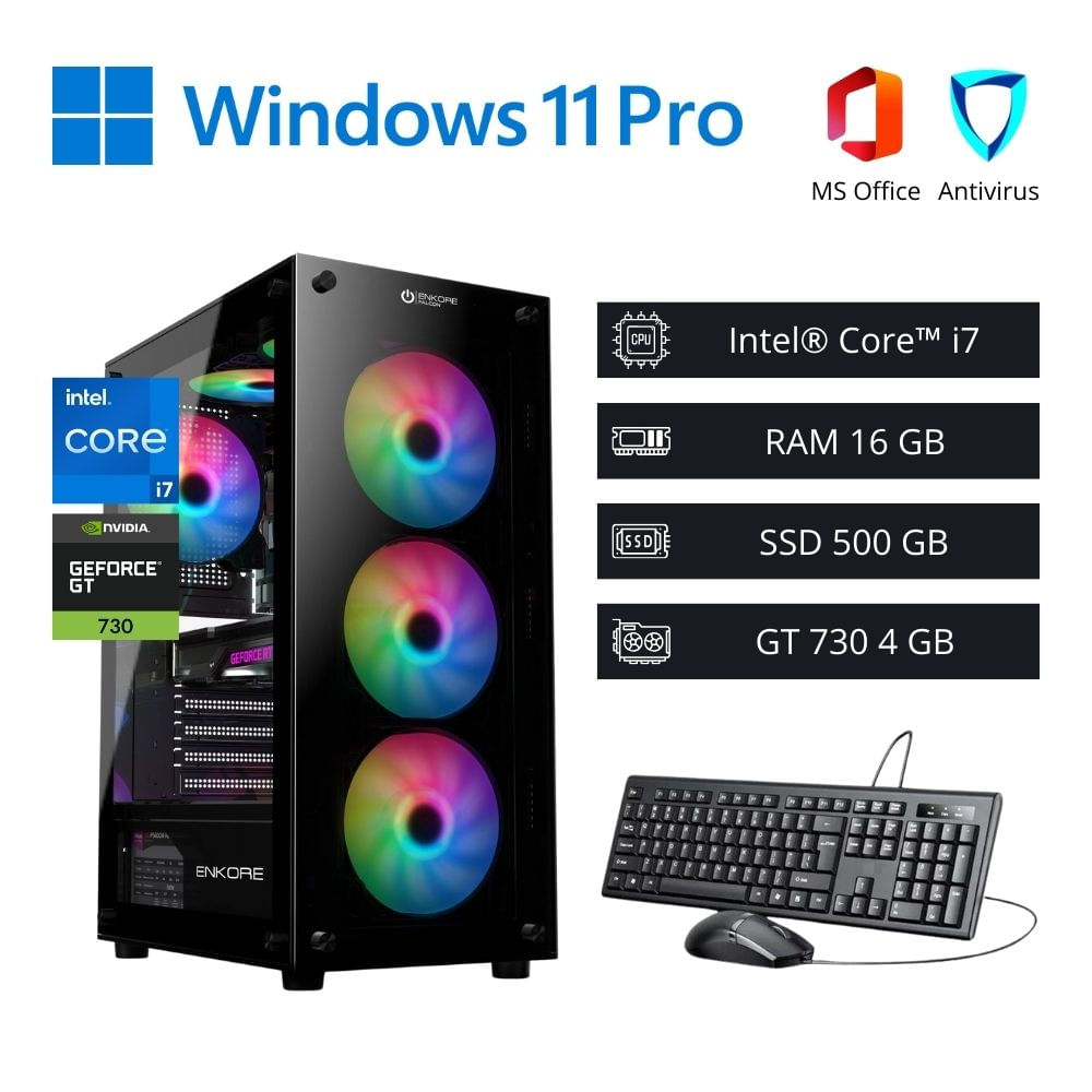 Computadora PC Intel Core i7 3,80 GHz 16GB RAM 500GB NVIDIA 4GB