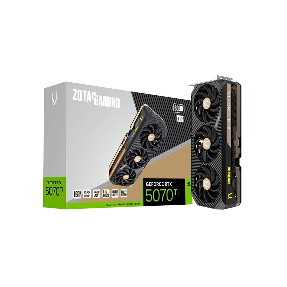 Zotac GeForce RTX 5070 Ti 16GB Solid OC - Tarjeta Gráfica de Alto Rendimiento para Gaming
