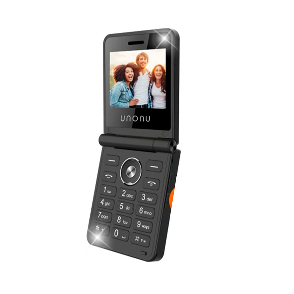 Celular Unonu UF1 Flip Phone 2G Negro - Elegante, Compacto y Conectividad Esencial