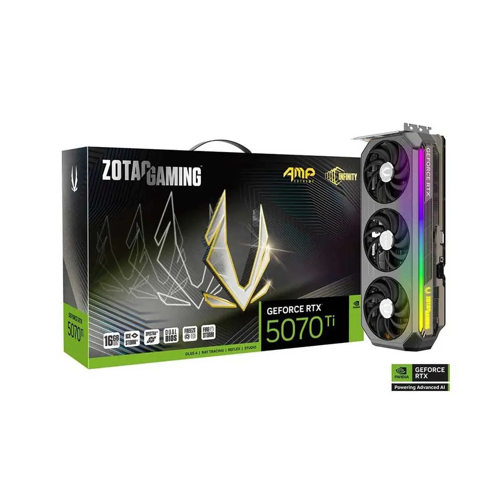 ZOTAC GeForce RTX 5070 Ti 16GB AMP Extreme - Rendimiento Gráfico Superior y Conectividad Avanzada