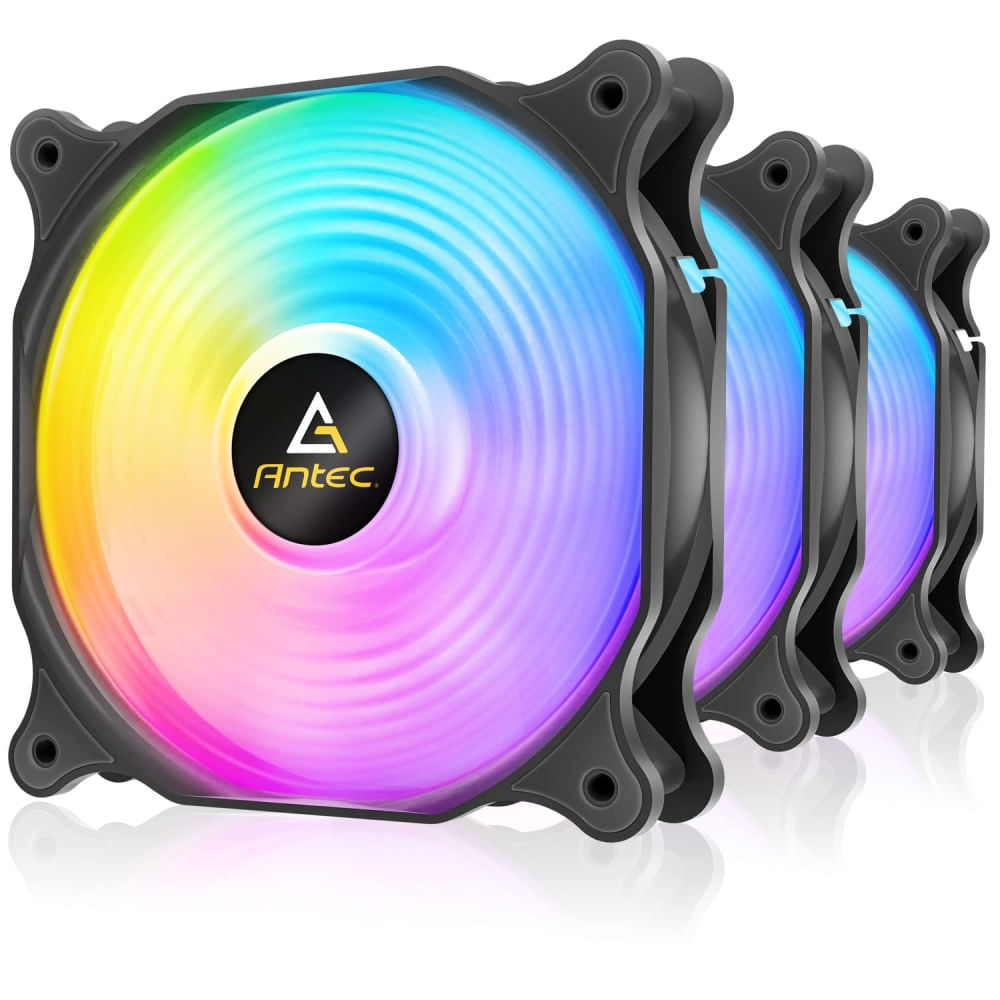 Ventilador Antec F12 Racing ARGB 3 Piezas, Alto Flujo de Aire, Iluminación RGB Personalizable