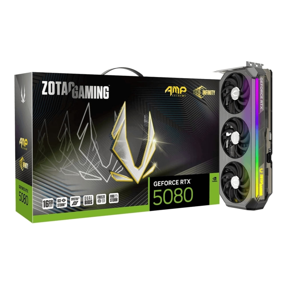 ZOTAC GeForce RTX 5080 16GB AMP - Tarjeta Gráfica de Alto Rendimiento para Gaming