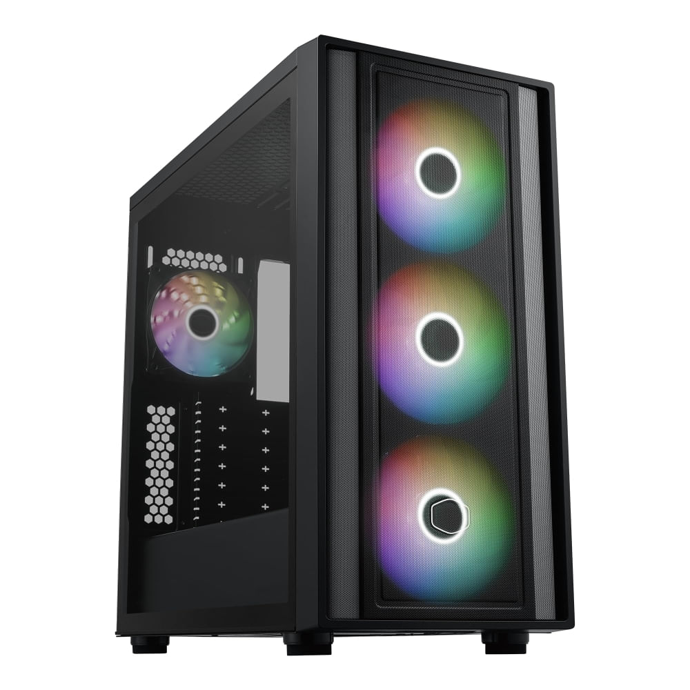 Case Mid Tower Cooler Master Frame 600 Negro - Diseño Elegante, Amplio Espacio y Ventilación Óptima