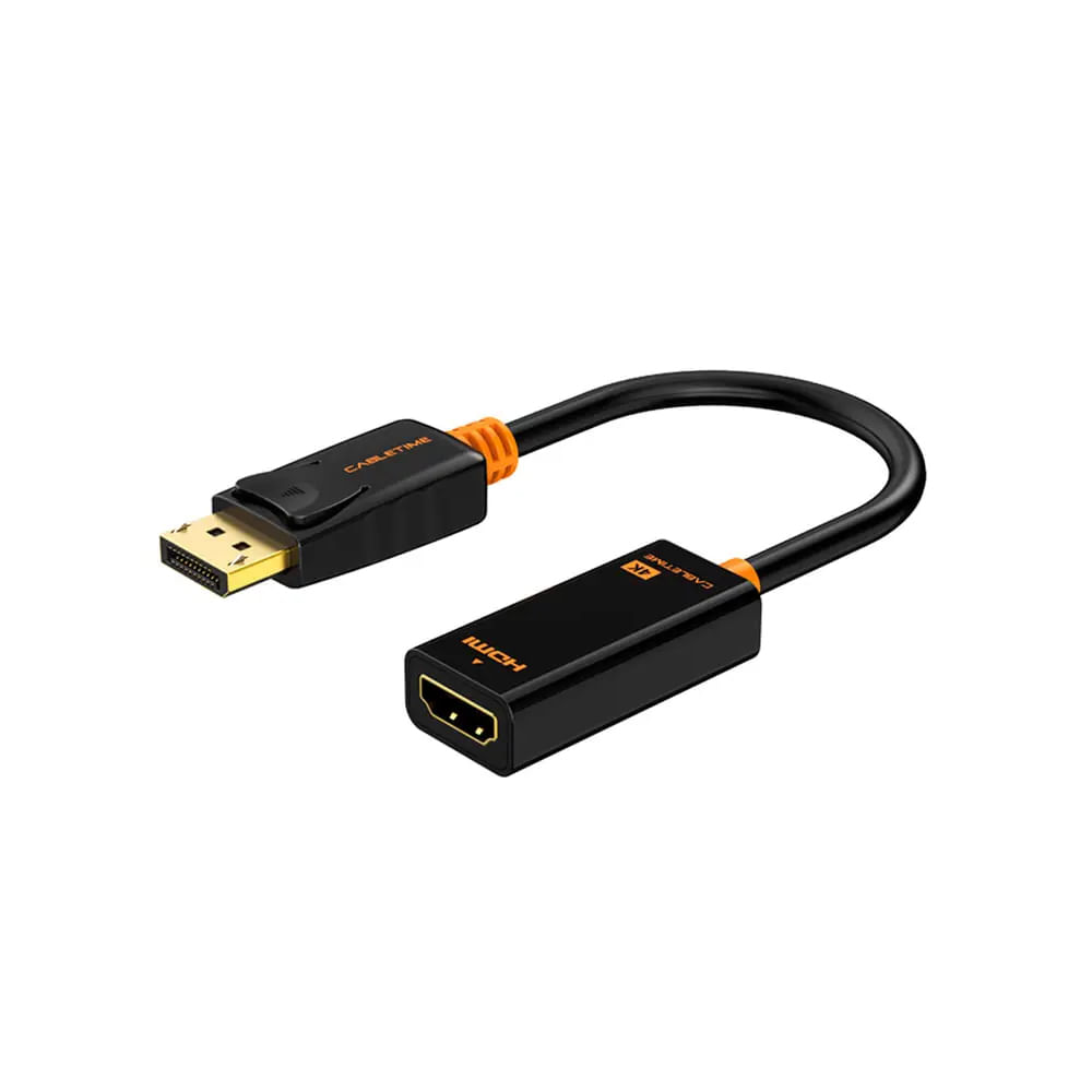 Adaptador DP a HDMI CABLETIME CP21B 4K 30Hz - Conexión Rápida y Alta Definición