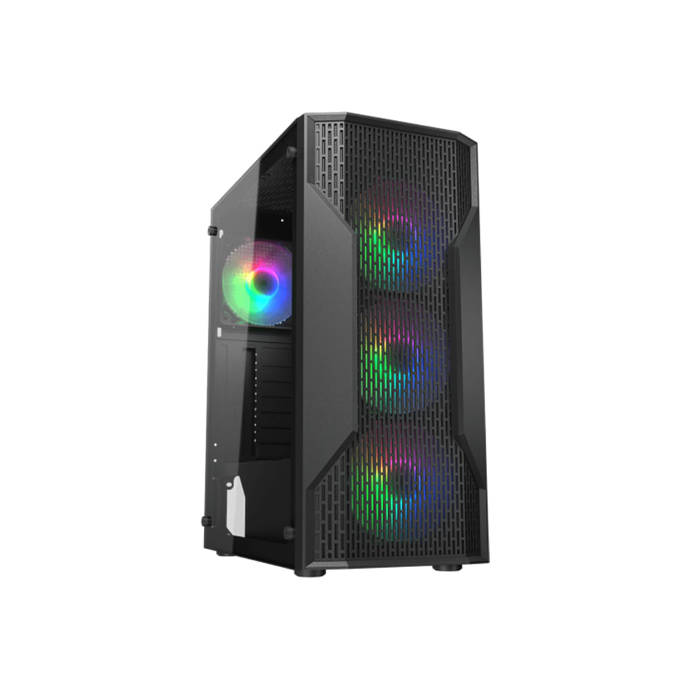 Caja Mid Tower COUGAR MX110 con 650W, 4 Ventiladores ARGB y Diseño Moderno para Gaming
