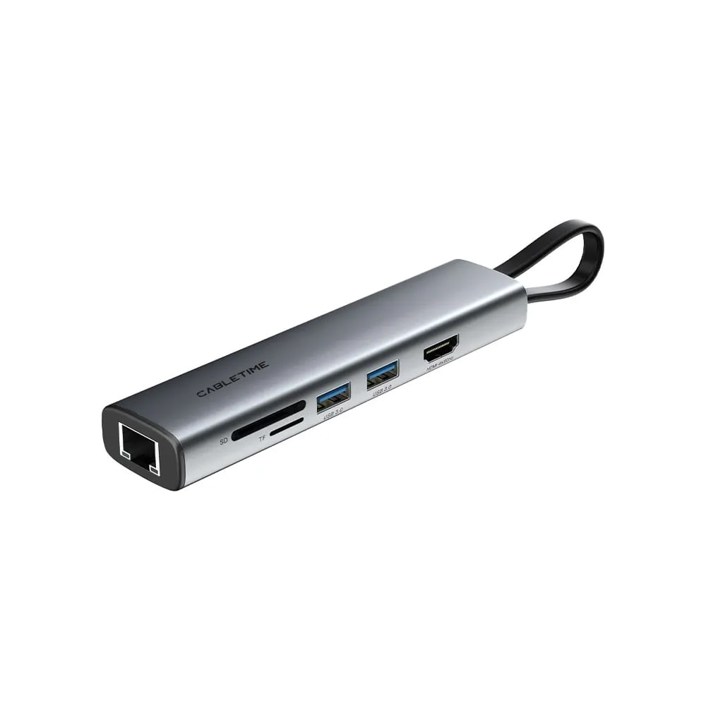 Hub USB-C 7 en 1 CableTime CB23G – Conectividad Rápida y Versátil para Todos tus Dispositivos