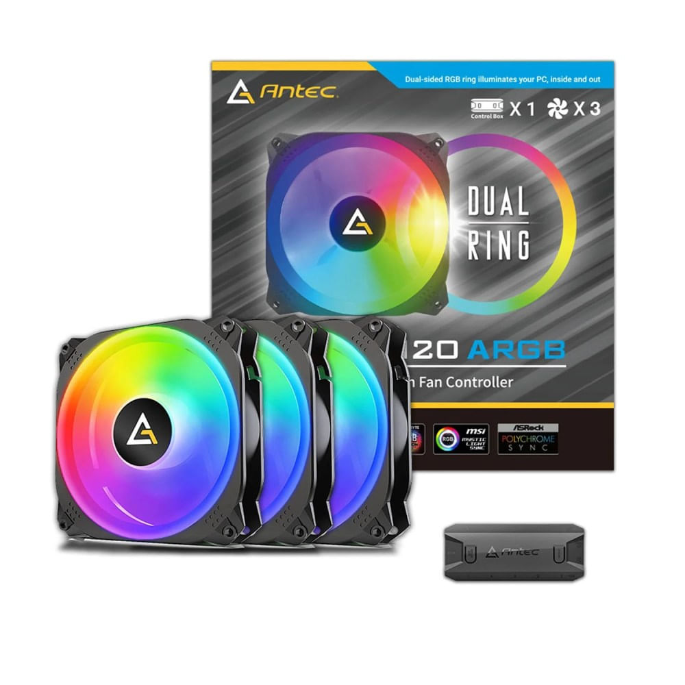 Ventilador RGB Antec PRIXM X 120 - 3 Ventiladores de 120mm con Iluminación Personalizable