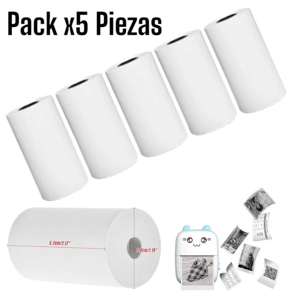 5 Rollos de Papel Térmico 5.7cm x 12.5m Compatibles con TPV