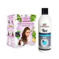 Shampoo Capilar Tre + Shampoo Cubre Canas Marrón Claro Dexe
