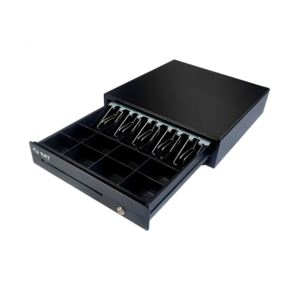 Gaveta Monedero SAT 119X Negra con 8 Compartimentos para Monedas y 5 para Billetes - Ideal para Org