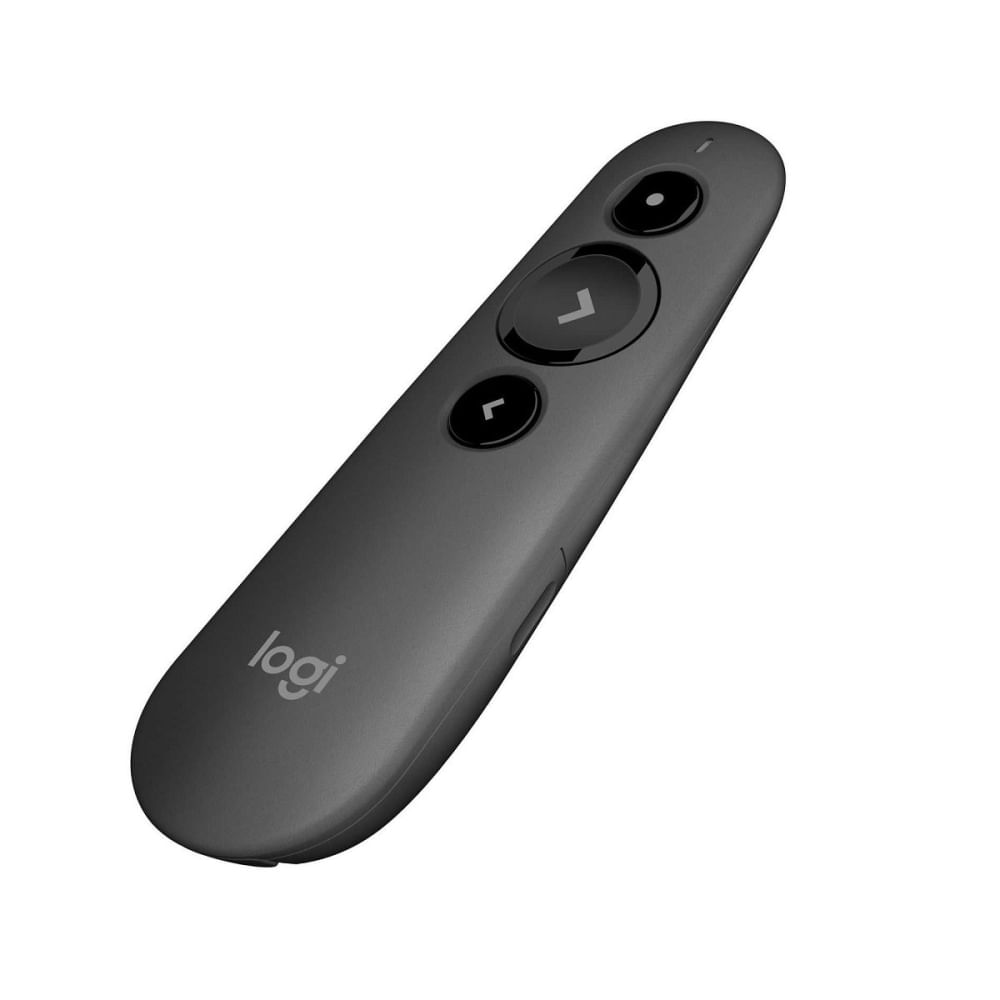 Presentador inalámbrico Logitech R500, 2.4GHz, alcance de 20m, diseño ergonómico y fácil manejo