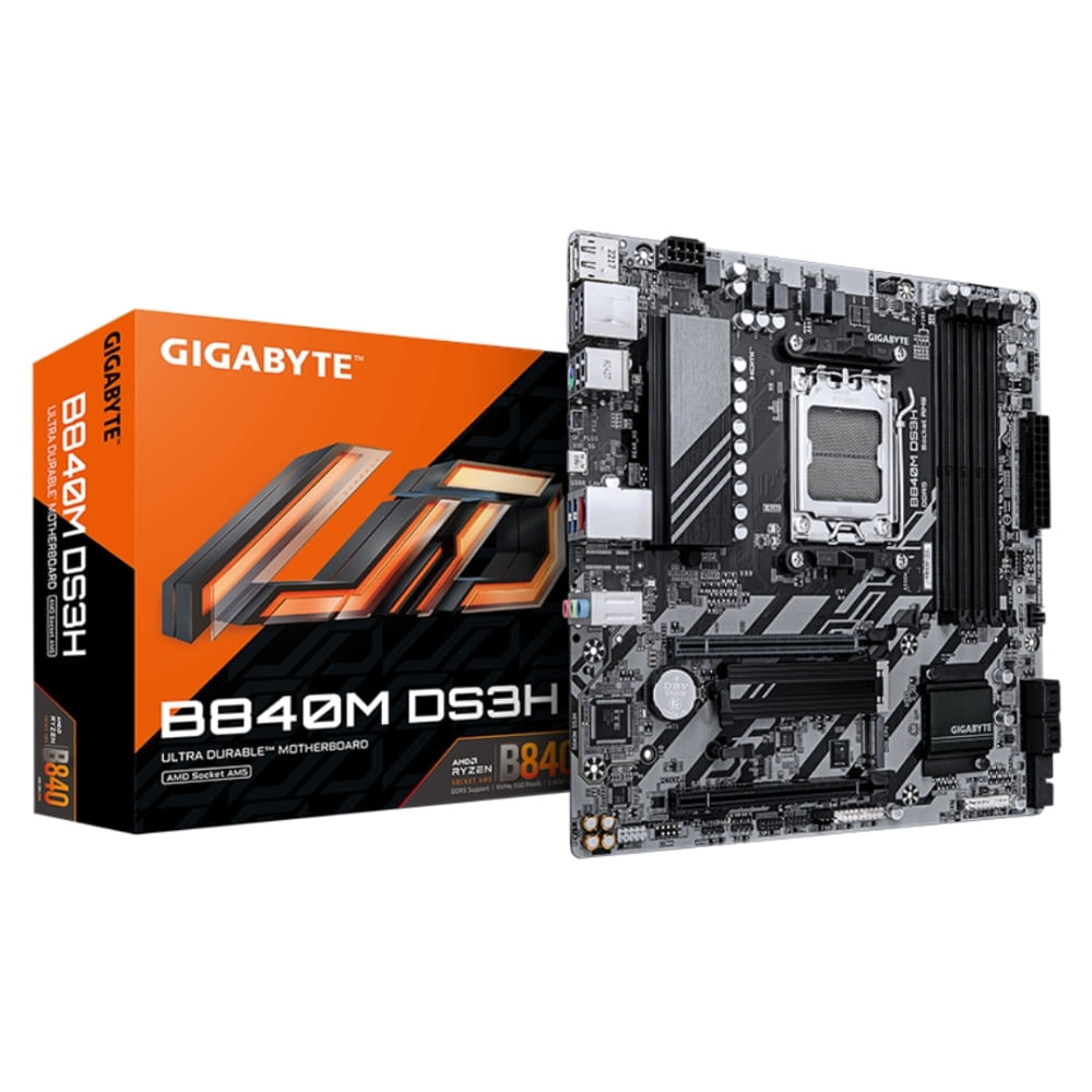 Placa base Gigabyte B840M DS3H AM5 DDR5, 2.5 GB WiFi 6, PCIe 5.0, ideal para gamers y entusiastas