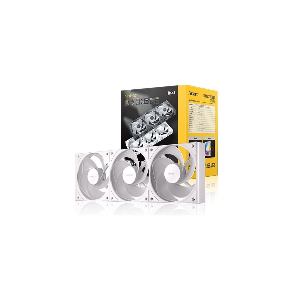 Kit de Ventiladores ARGB Antec C120R WT 3PK - Ilumina tu PC con Rendimiento Silencioso y Eficiencia