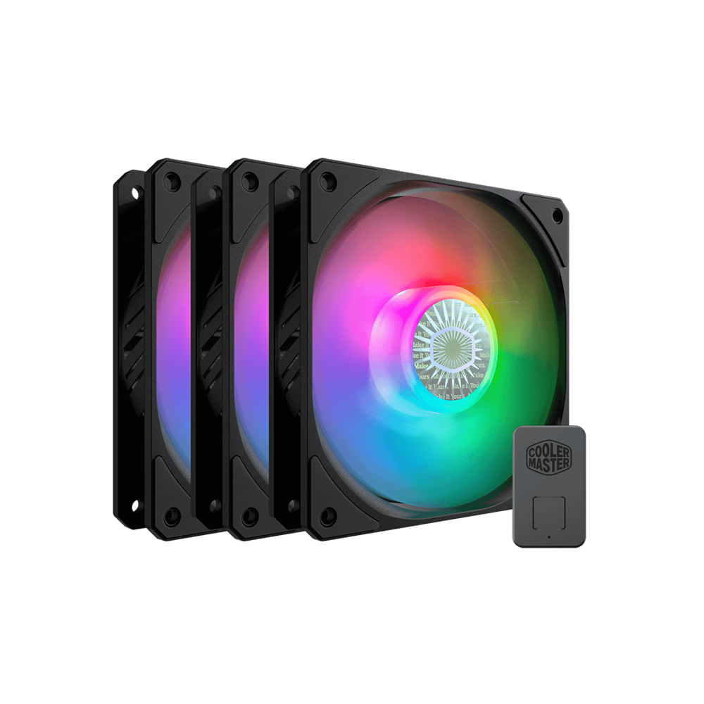 Ventilador Cooler Master SickleFlow 120 ARGB - Pack 3 en 1, Blanco, Iluminación RGB Mejorada