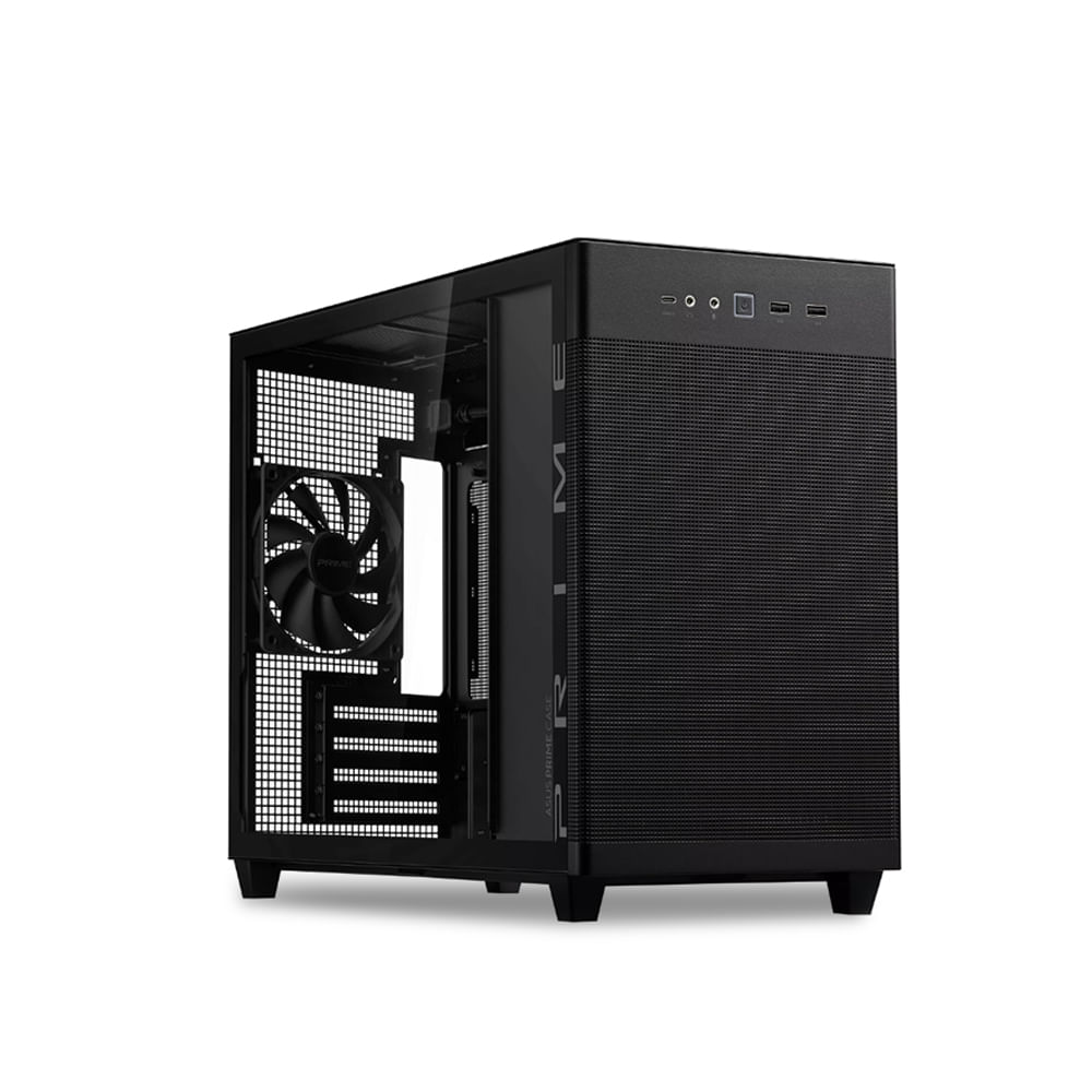 ASUS Prime Case AP201 Negra - Torre Espaciosa para PC, Diseño Elegante y Funcional