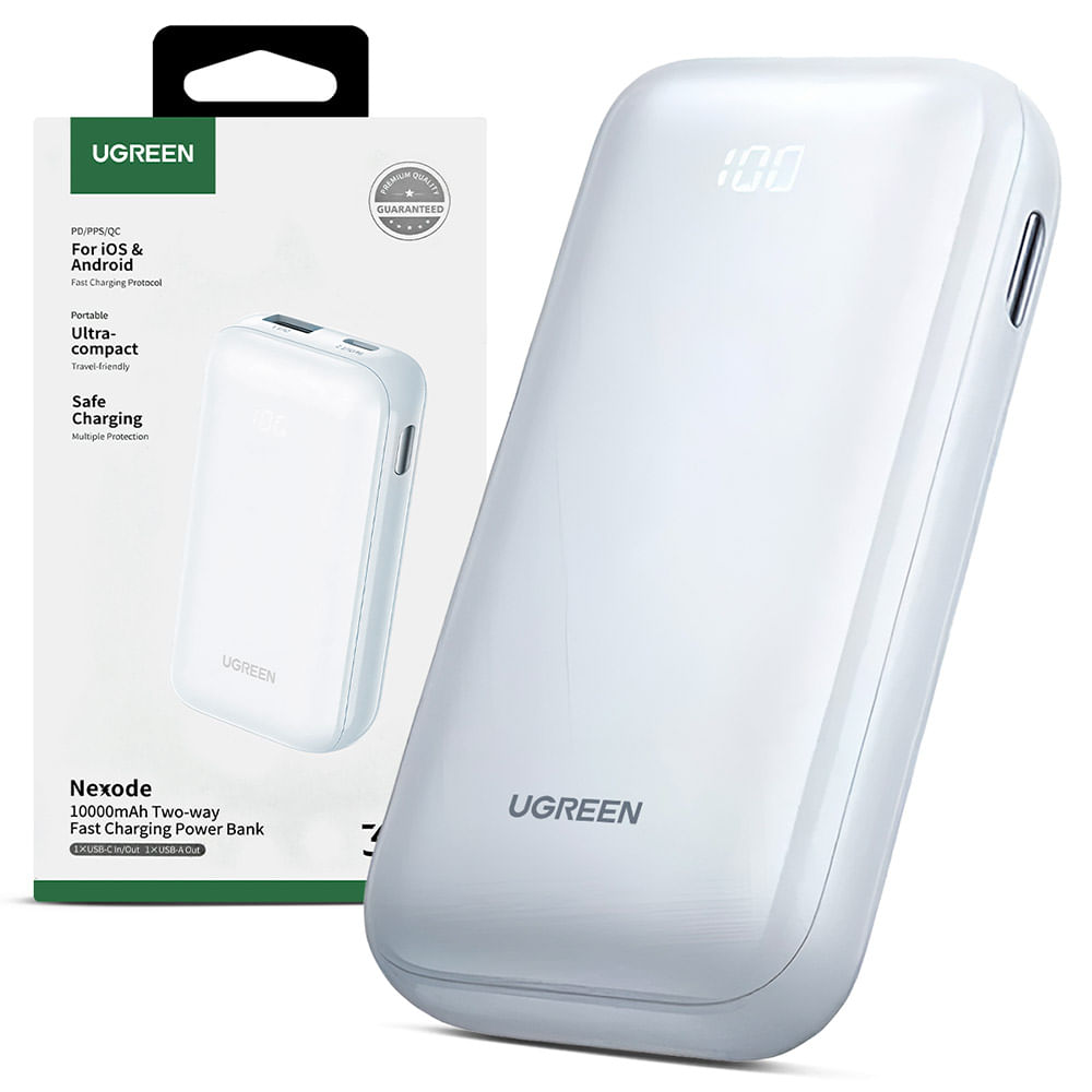 Mini Power Bank Tipo C Ugreen 30W PD 10000 mAh Pb501 Blanco