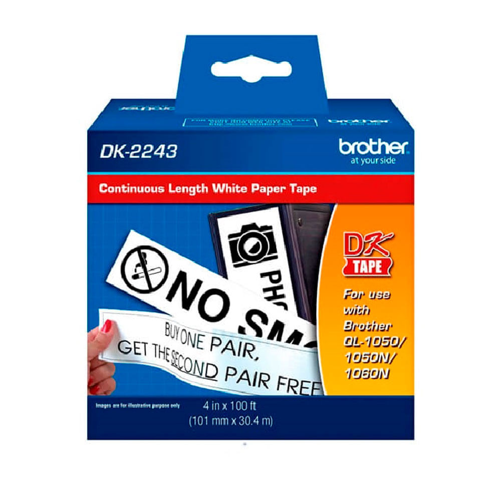 Cinta Brother DK-2243 101mm x 30.4m para Etiquetadora QL-800/810W/820NWB - Ideal para Etiquetado Ef