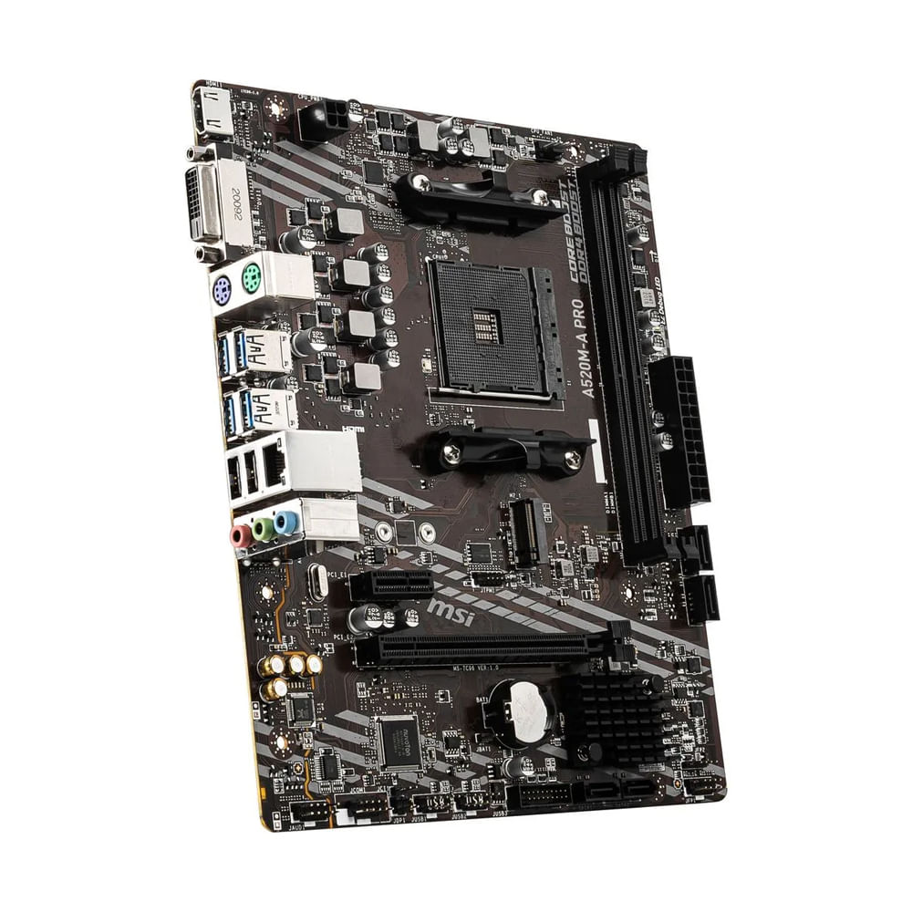 Placa Base AMD MSI A520M-A PRO - Micro ATX, Socket AM4, Ideal para Gaming y Productividad