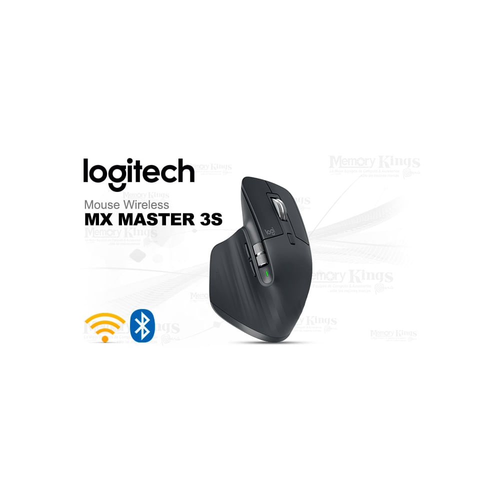 Mouse Logitech MX Master 3S negro - Bluetooth y wireless, gran ergonomía y precisión avanzada