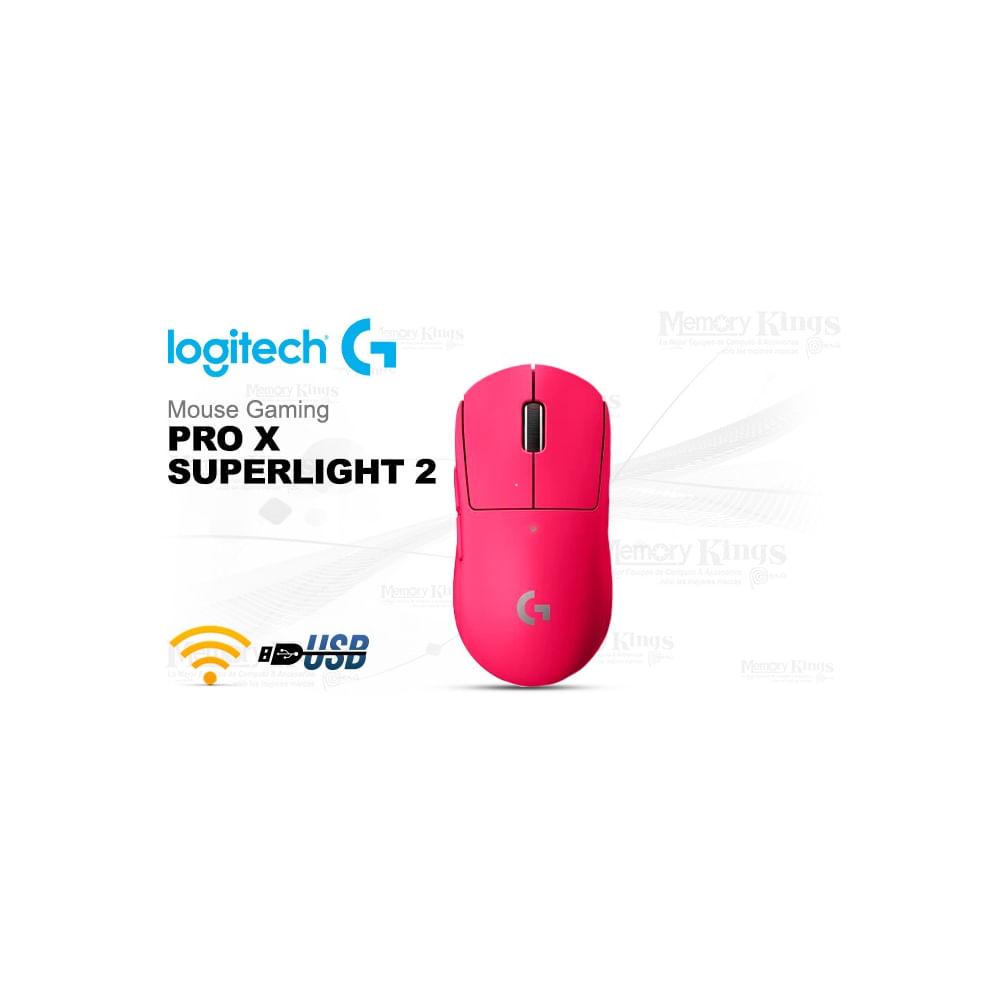 Mouse Gaming Logitech G Pro X Superlight 2 Inalámbrico Rosa - Ligero, Precisión Óptima, Rendimiento