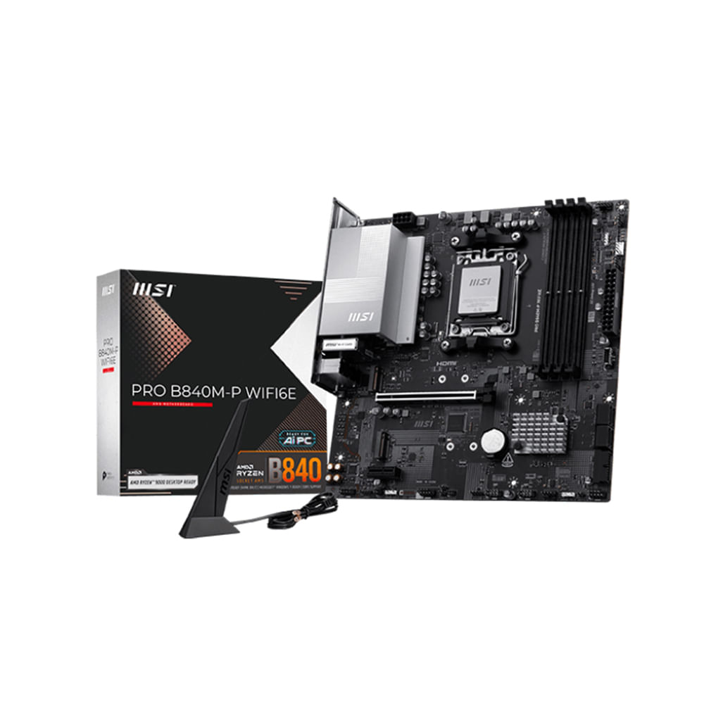 Placa Base MSI B840M Gaming WiFi 6E Micro ATX, DDR5, Rendimiento Rápido y Conectividad Avanzada
