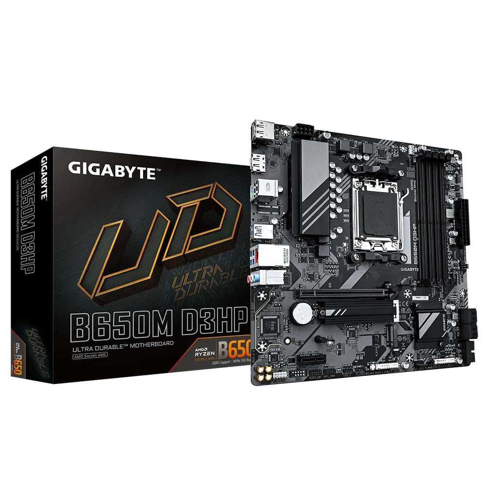 Gigabyte B650M-D3HP-AX placa base AM5 DDR5 7600 MHz con soporte 192GB y conectividad AX