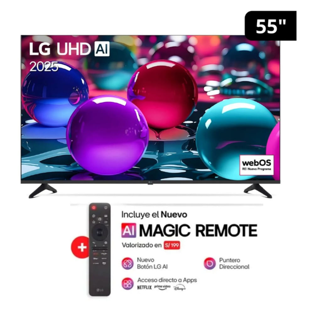 Televisor LG 55"" UHD AI 4K Smart TV 55UA7300 + Control Magic 2025