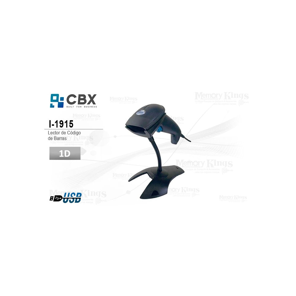 Lector de códigos de barras CBX I-1915 Imager 1D con base, rápido y fácil de usar, ideal para negoc