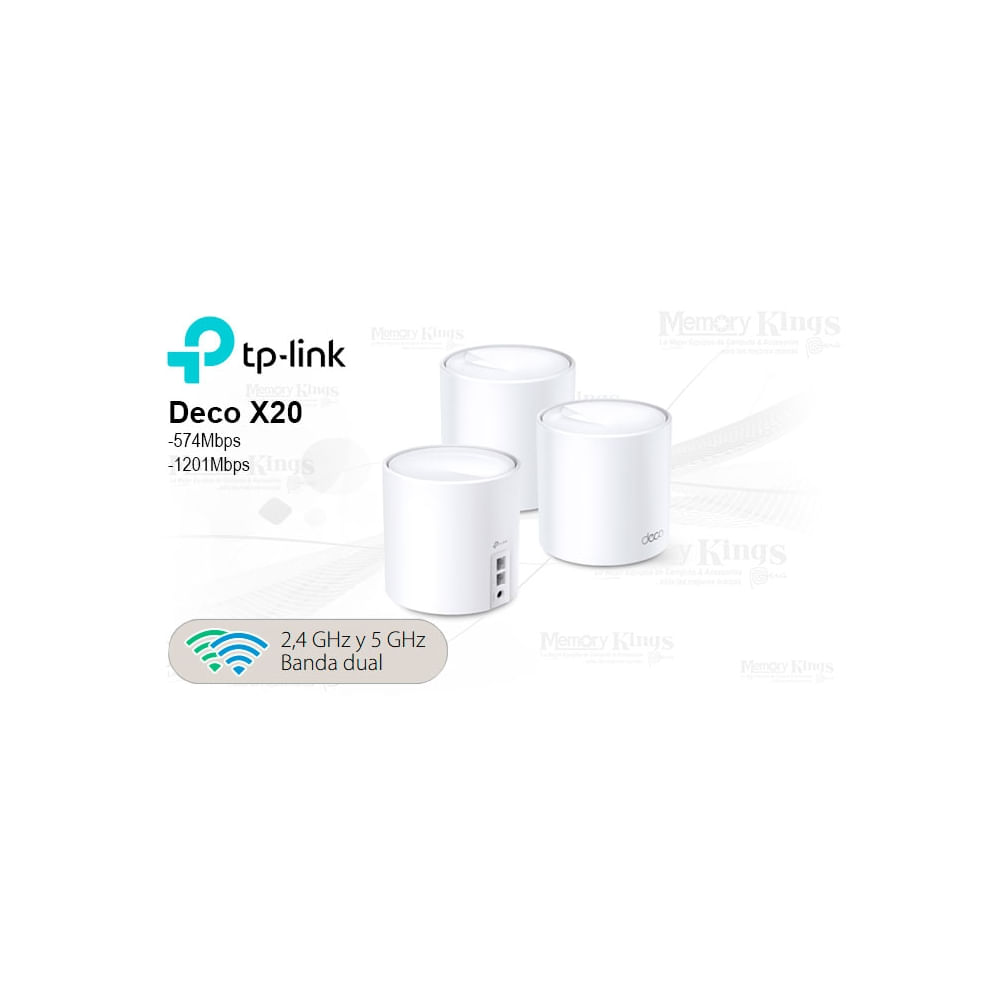 Router TP-Link Deco X20 Mesh AX1800, Wi-Fi 6, 3 unidades, alta velocidad y cobertura amplia