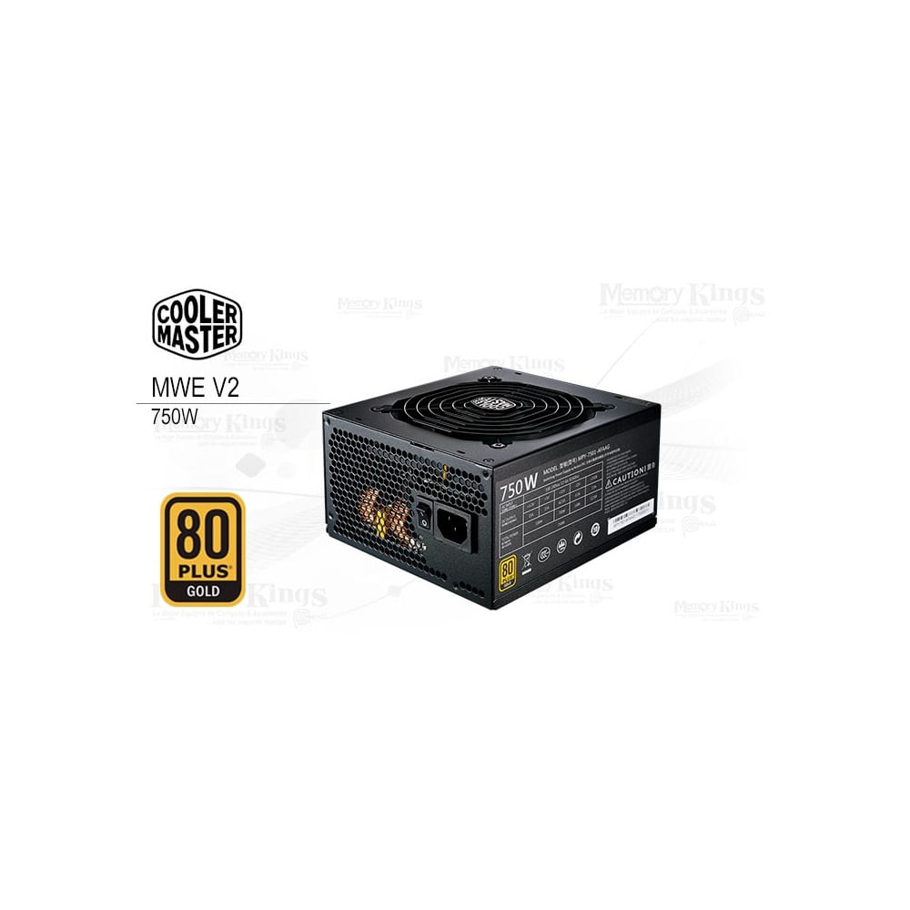 Fuente Cooler Master MWE Gold 750W 80 Plus Gold, Full Modular, Eficiencia y Rendimiento Superior