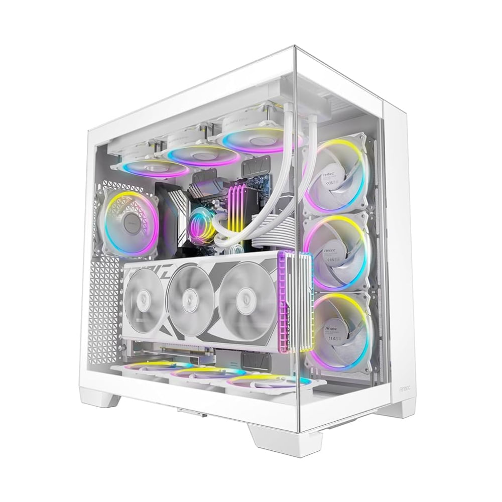 Caja Mid Tower Antec C8 ARGB blanca con diseño elegante y excelente ventilación para PC Gaming
