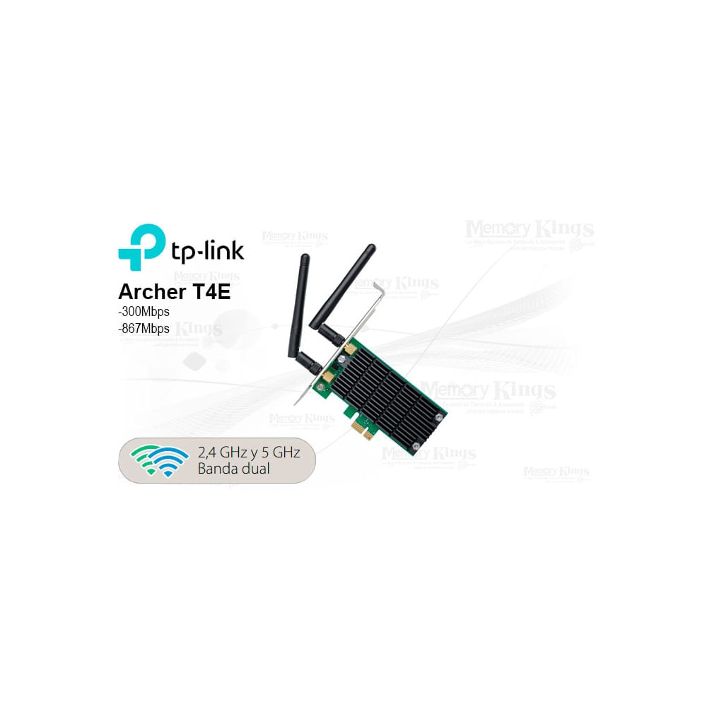 Adaptador PCI Wi-Fi TP-LINK Archer T4E AC1200, doble banda, alta velocidad para conexiones rápidas