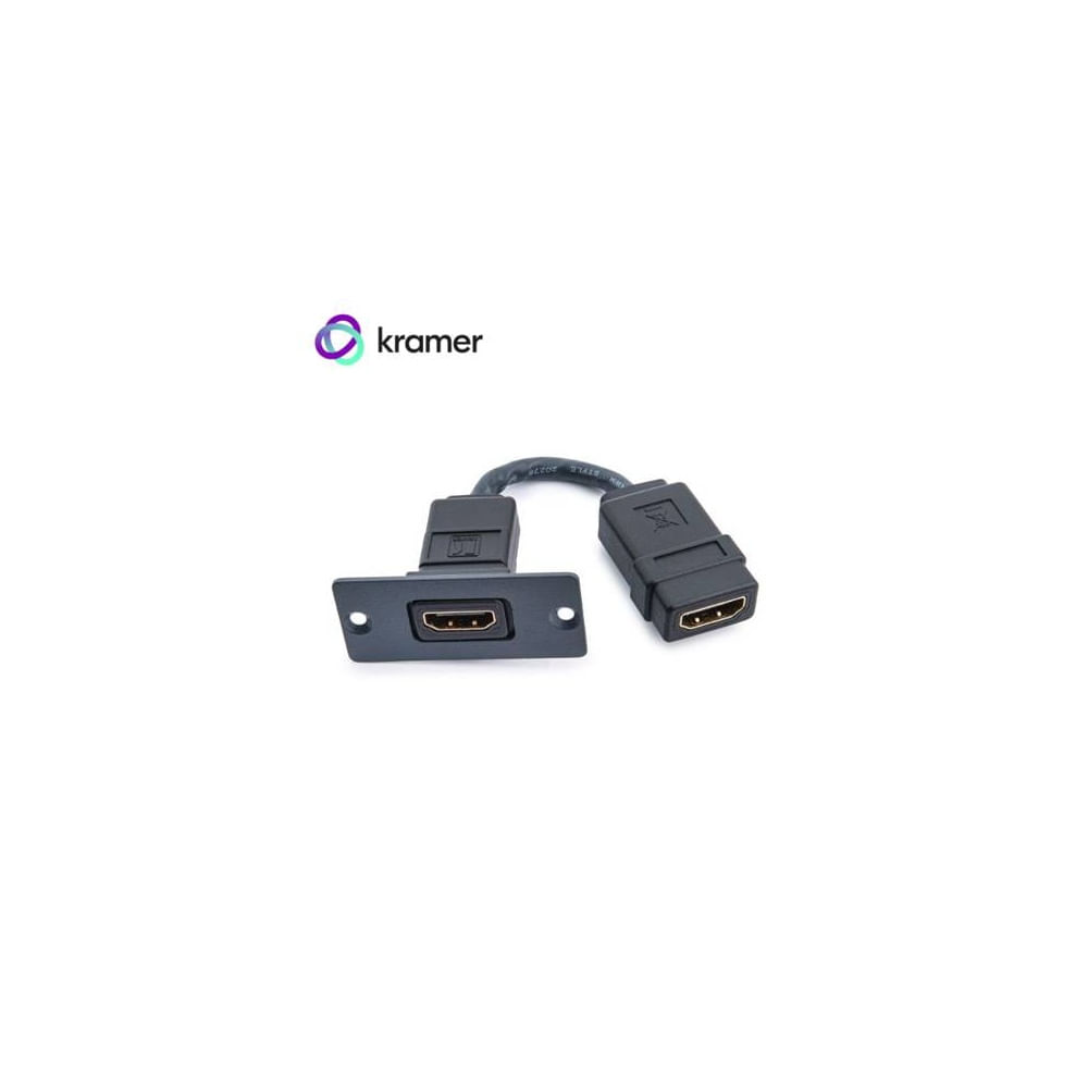Placa de pared Kramer W-H HDMI para instalación sencilla, color negro, conexión HDMI de alta calida