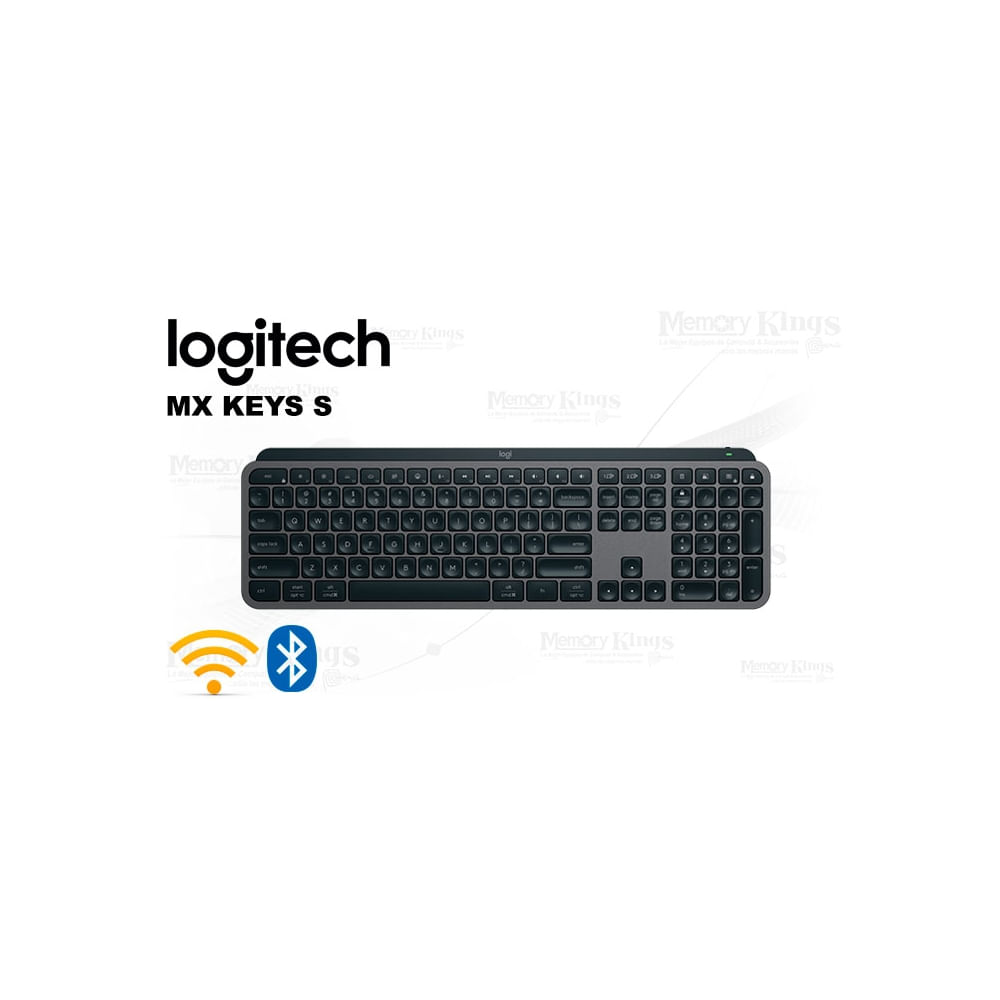 Teclado Logitech MX Keys S Iluminado Bluetooth - Diseño Elegante y Conectividad Inalámbrica