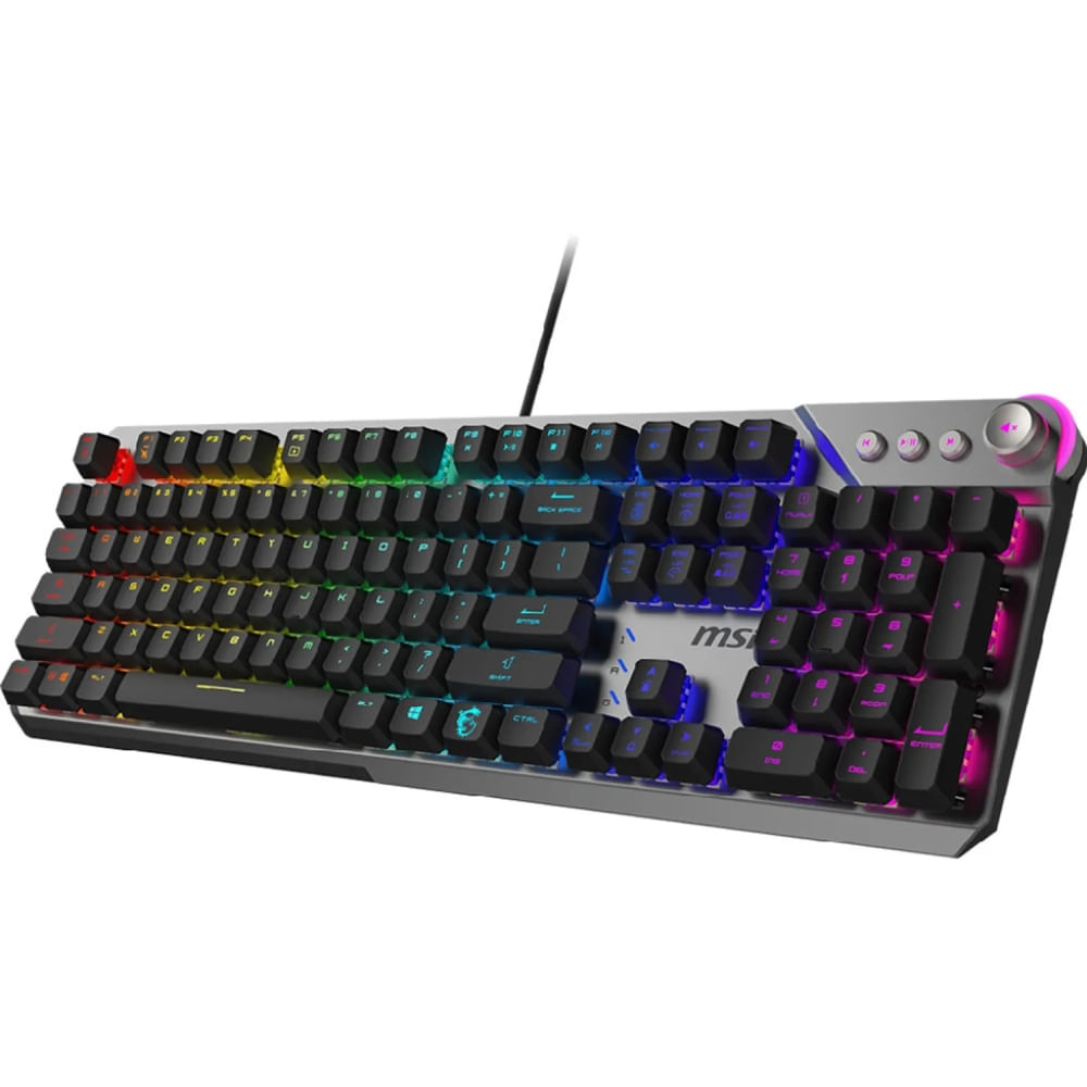 Teclado Gaming MSI Strike 600 Silent, Interruptores Silenciosos, RGB, Ultra Cómodo, Diseño Elegante