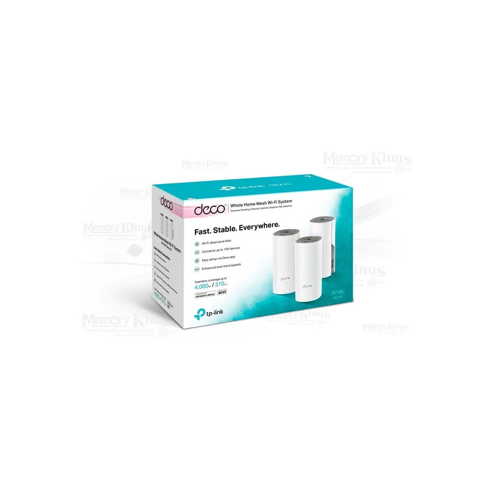 Router TP-Link Deco E4 Mesh AC1200, Pack de 3, WiFi Dual Band, Conexión Estable y Rápida