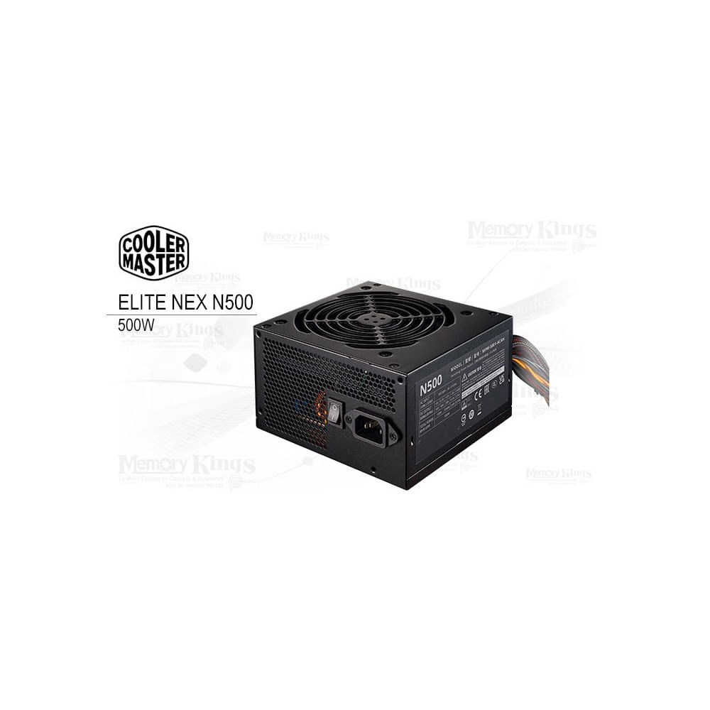 Fuente de poder 500W Cooler Master Elite NEX N500 Certificada, alta eficiencia y rendimiento confia
