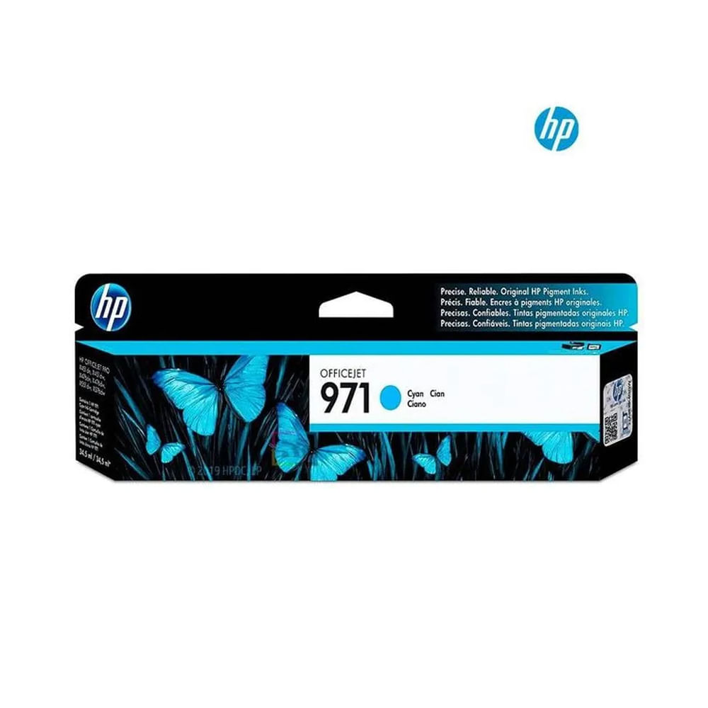 Cartucho de Tinta HP CN622AM (971) Cyan - 2500 Páginas de Alta Calidad para Impresoras HP