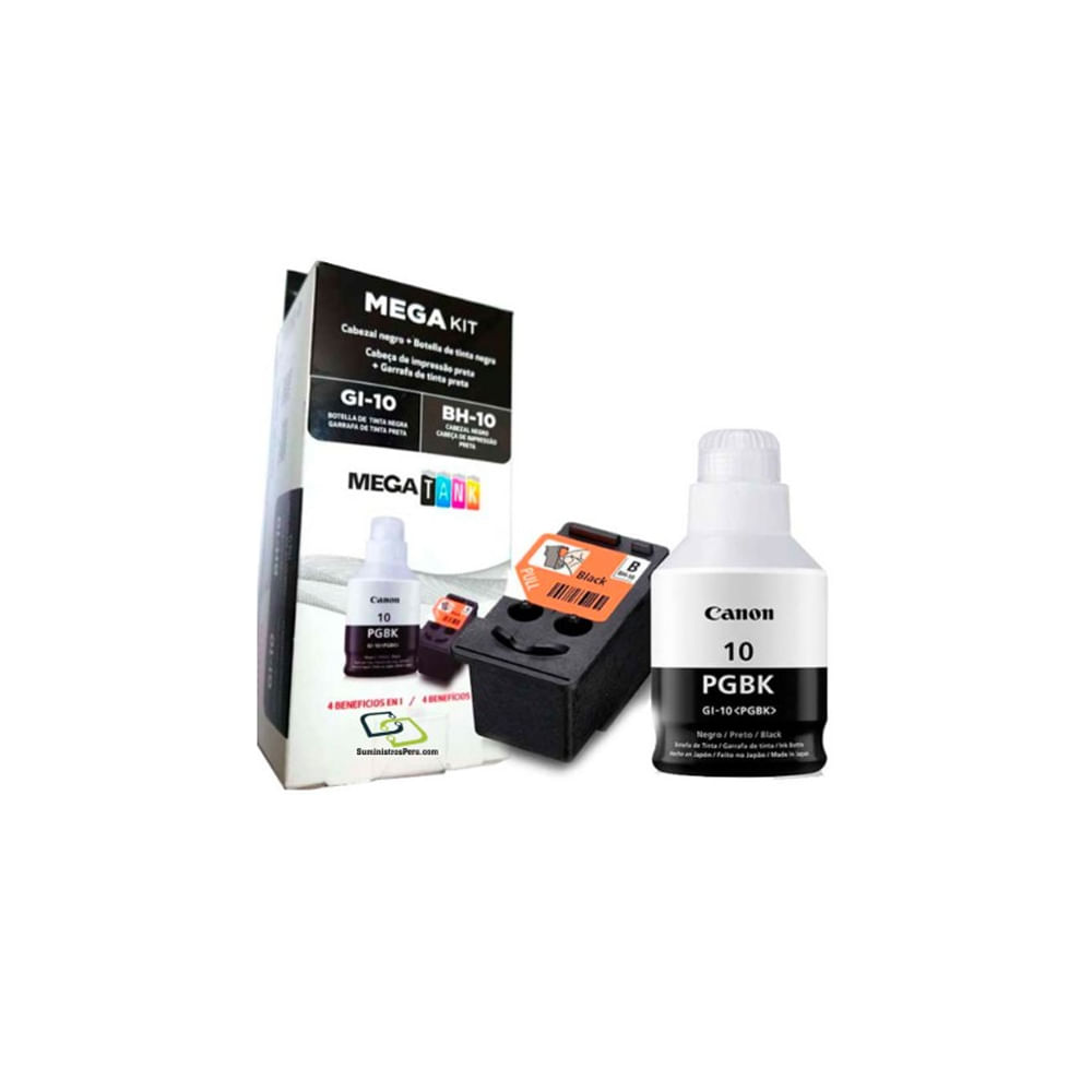 Pack Cabezal Canon BH-10 Negro con Tinta GI-10BK: Ideal para Impresiones de Alta Calidad