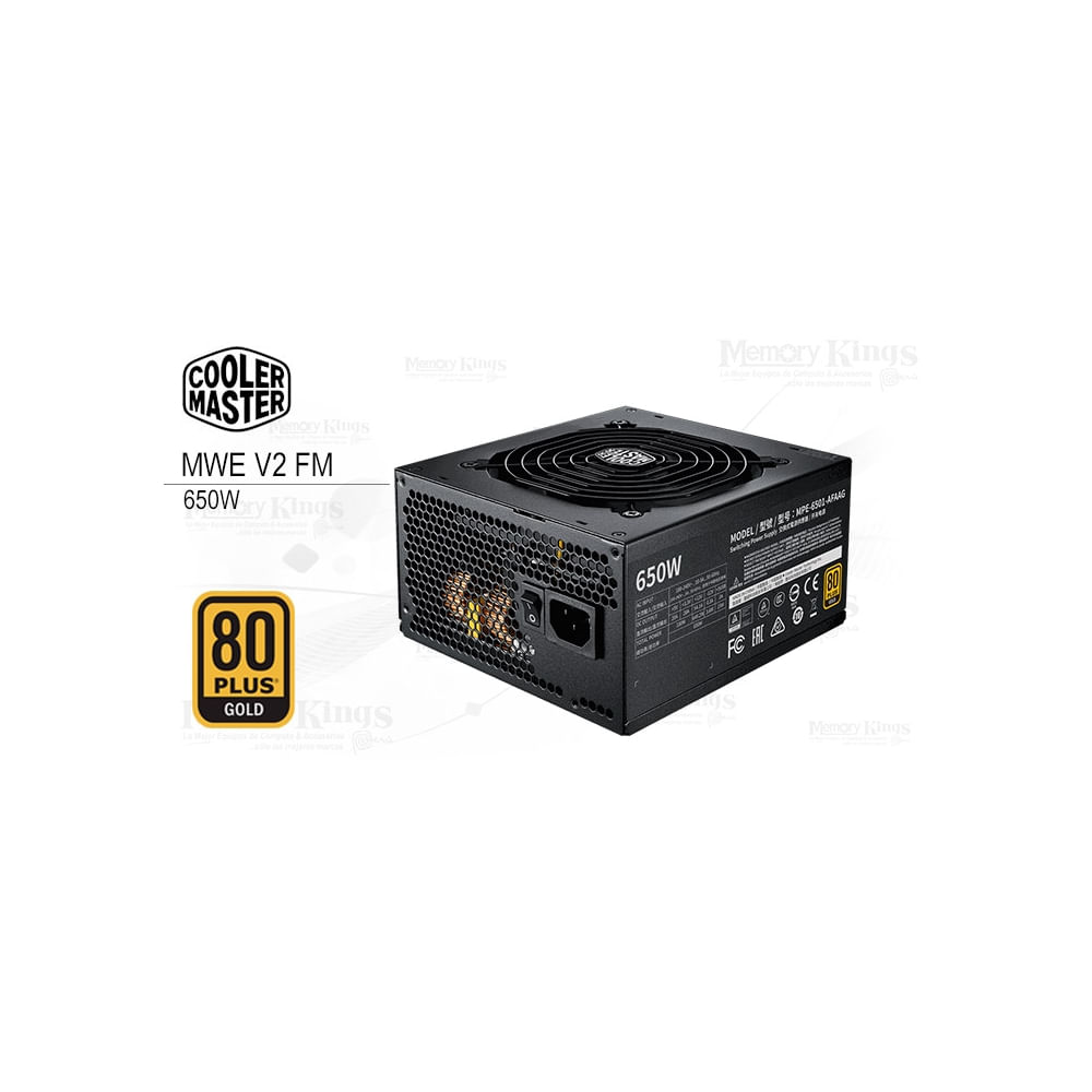 Fuente de alimentación Cooler Master MWE Gold 750 V2, 750W 80 PLUS Gold, Formato ATX Ideal para Gam